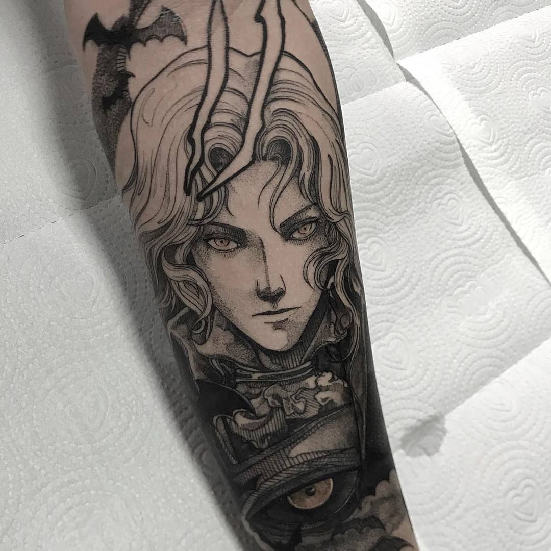 Manga style Alucard tattoo.