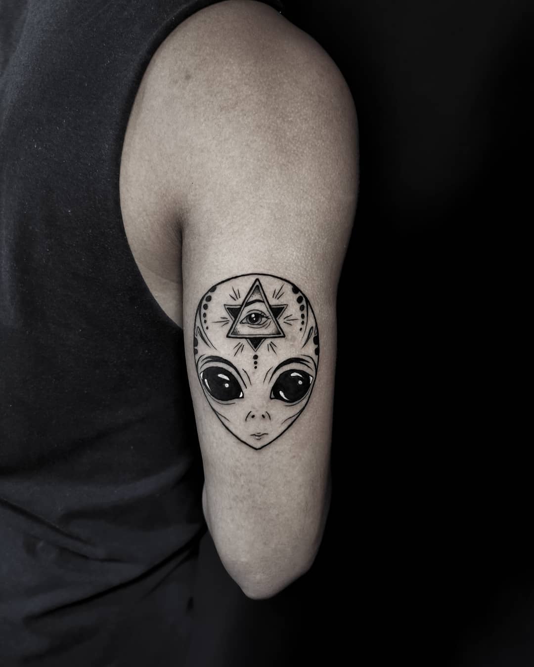 Alien Head Tattoo