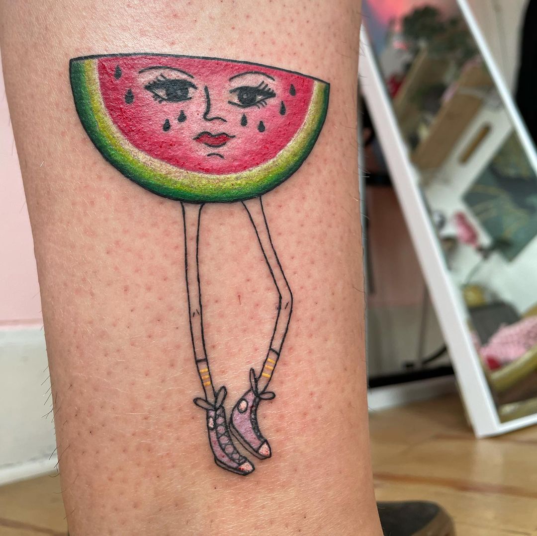 Sweet and sassy watermelon tattoo by @sapppattack