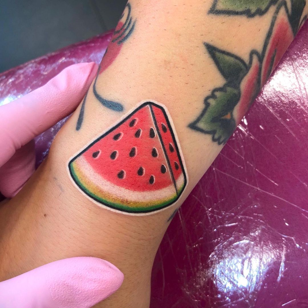 Watermelon tattoo by @fatytattoo