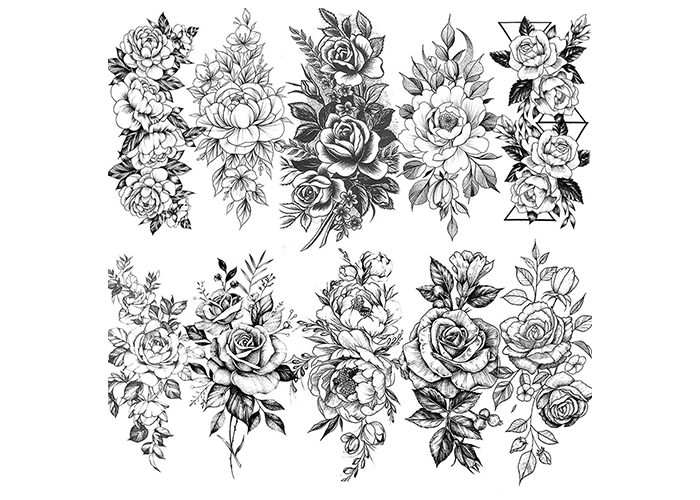Temporary flower tattoos by VANTATY.